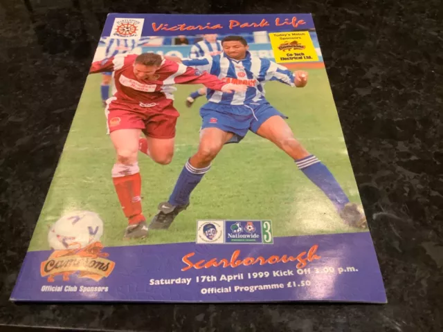 Hartlepool Pools V Scarborough Programme Nationwide Division 3 98/99 1999