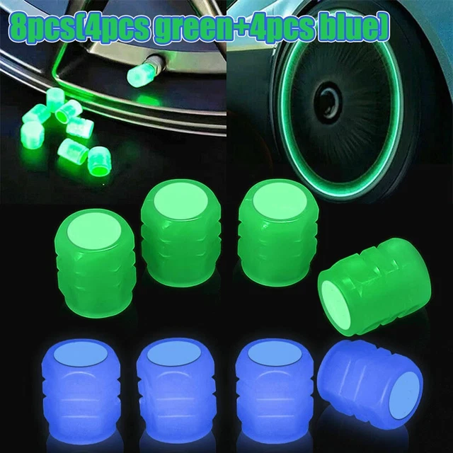 8 pz Valvola universale fluorescente pneumatico luminoso tappo stelo auto tappo valvola pneumatici