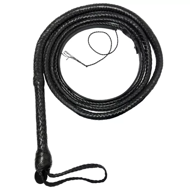 Leather Bullwhip 06 to 10 Feet Kangaroo hide Genuine Whip Equestrian Bull Whip