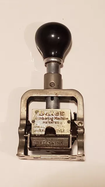 Vintage Bates Numbering Machine 7 Wheel Style G 