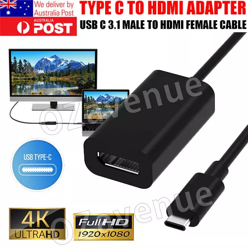 4K Type C USB-C to HDMI Adapter USB C 3.1 Cable 30Hz For MacBook ChromeBook AU