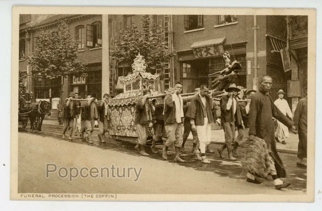 Vintage 1920 China Postcard Peking Funeral Processio Mactavish Co Shanghai Photo