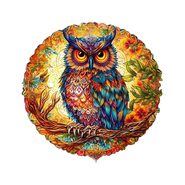 KAAYEE Wooden Jigsaw Puzzle, Charming Owl Puzzle, 14.2 * 14.2 Inches, 300 Pie...