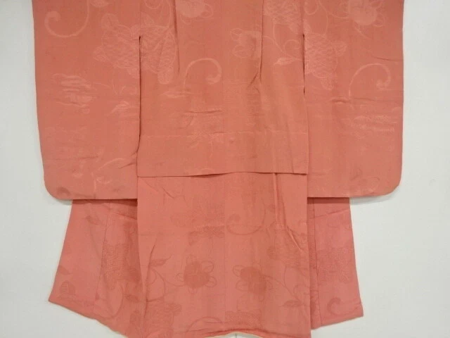39836# Japanese Kimono / Antique Kimono For Girls / Woven Tachibana Flowers