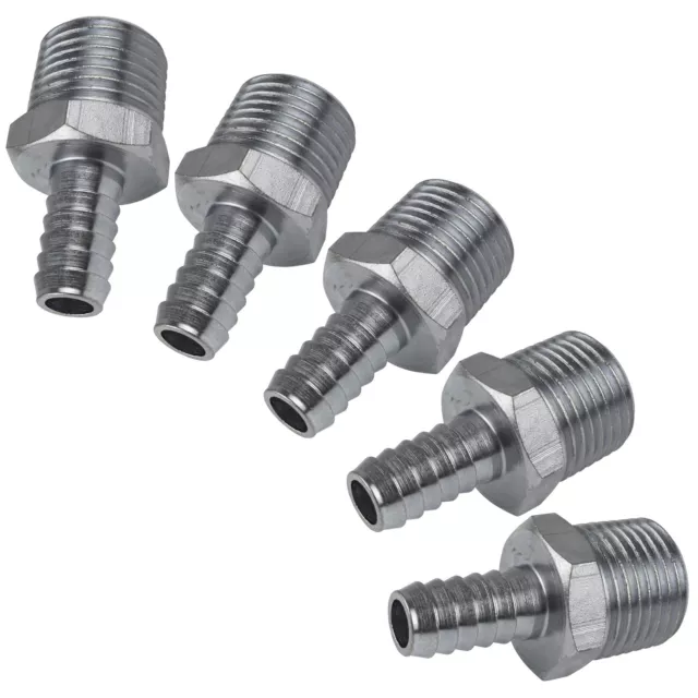 1/2" BSP Threaded Hose Tail Fitting for 1/4" 5/16" 3/8" 1/2"  3/4"  Pipe Hose