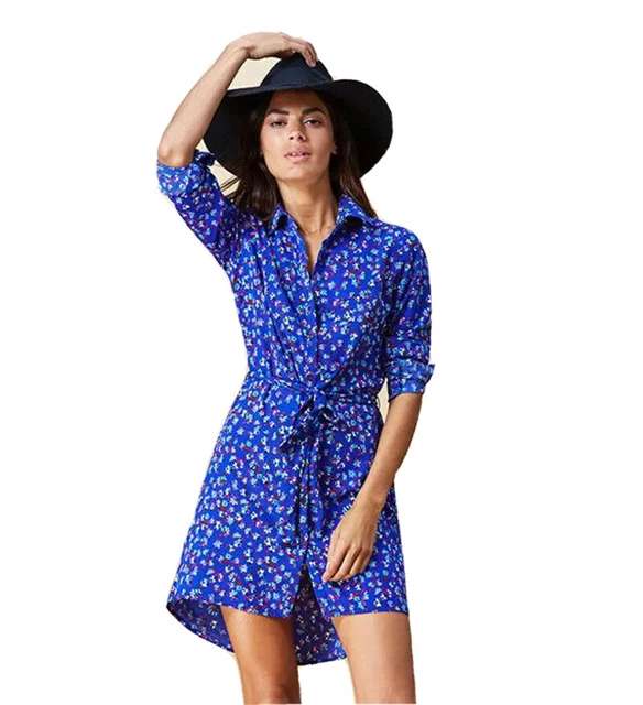 Silkfred blue floral dress top