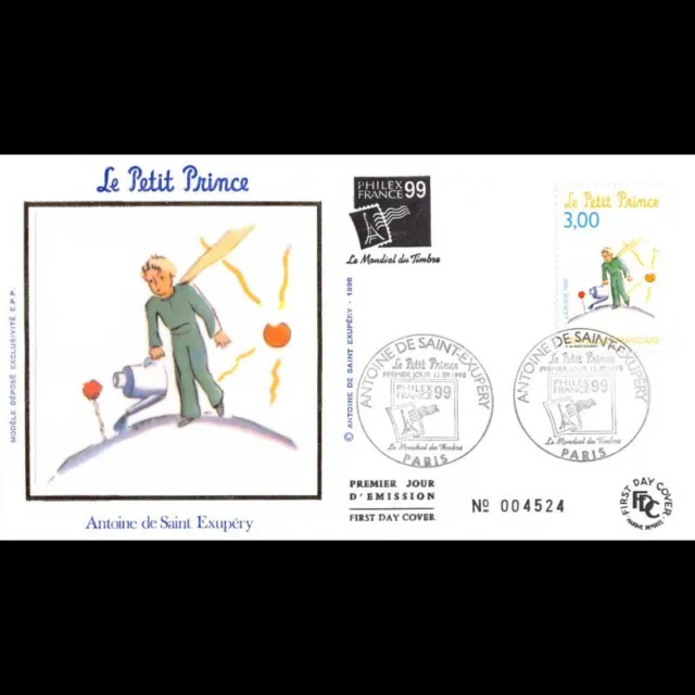 FDC soie - Antoine de Saint Exupéry (3179) - 12/9/1998 Paris