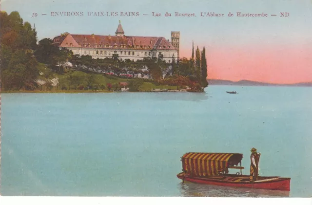 Cpa Environs D' Aix Les Bains Le Lac Du Bourget L' Abbaye De Hautecombe