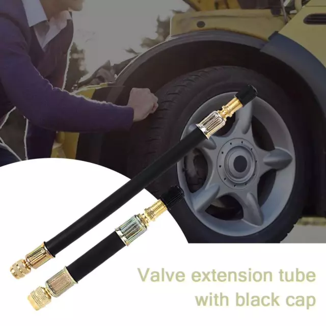 Car Auto Tire Valve Stem Flexible Hose Wheel Tyre Valve Extension with Black Cap 3