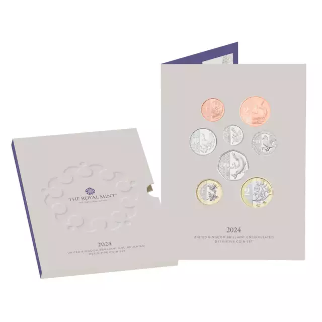 2024 ROYAL MINT 8 COIN DEFINITIVE UK BRILLIANT UNCIRCULATED SET Stock