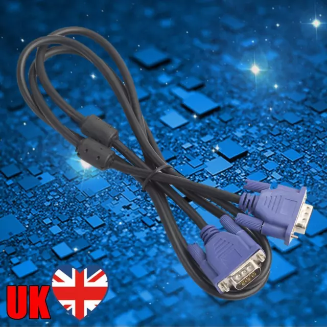 4.9/9.8/16.4ft Extension Cable Metal-Plated Video Cord for Laptop PC Projector