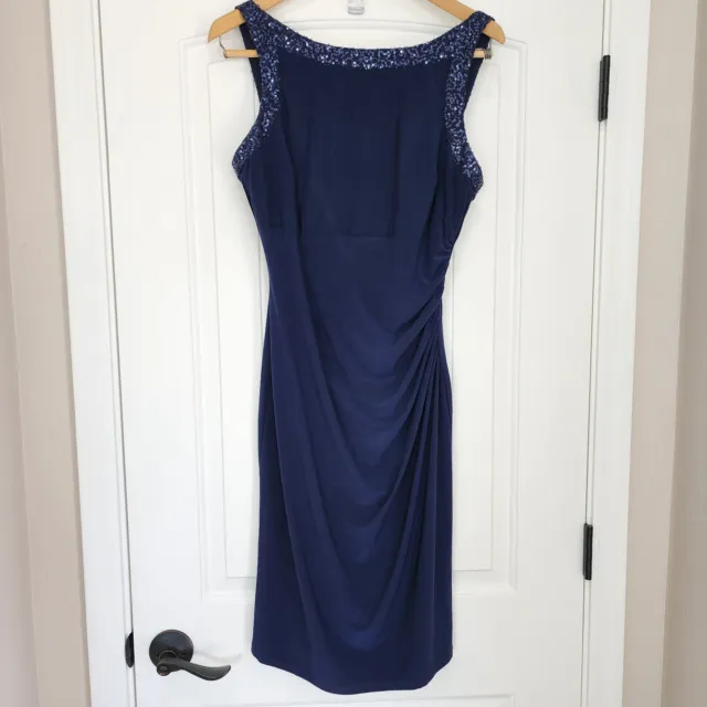 American Living Womens Dress Sequins Size 12 Cocktail Sleeveless Blue Shift