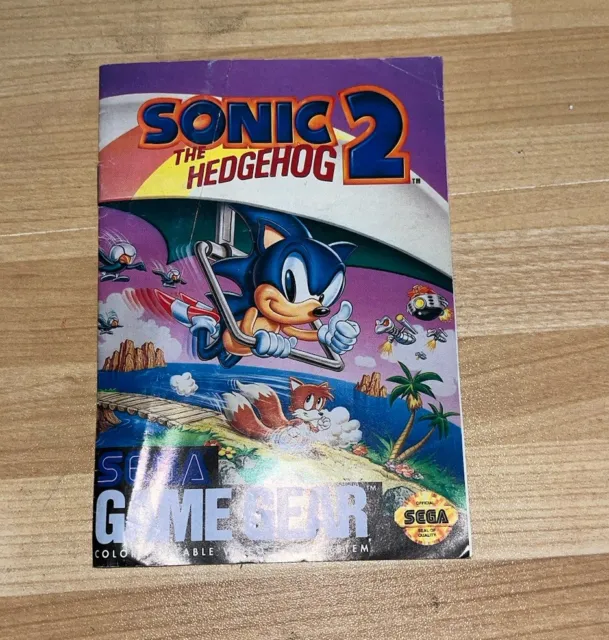 Sonic the Hedgehog 2 (Sega Game Gear) Instruction Booklet Manual ONLY - No Game