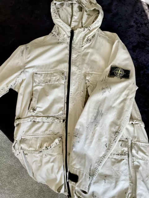 STONE ISLAND 45131 HAND CORROSION ON RASO JACKET XL. Khaki 900.00 PicClick UK