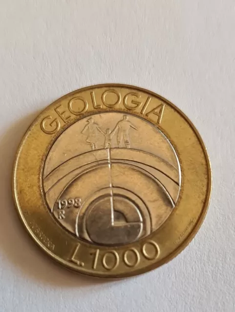 Moneta 1000 Lire San Marino 1998 Bimetallica Geologia