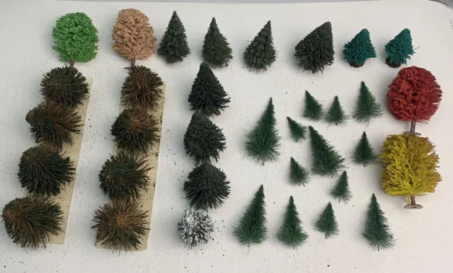 35 Vintage Realistic HO , ON30, & O Scale Handcrafted Pine Trees Train Diorama