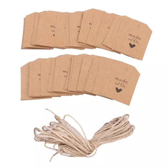 Kraft Paper Wedding Supplies Gift Cards Made with Love Hang Tags Blank Label