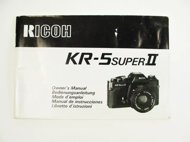 Ricoh KR5 Super II instruction pamphlet | 76 pg | 1993 | $12.40 |