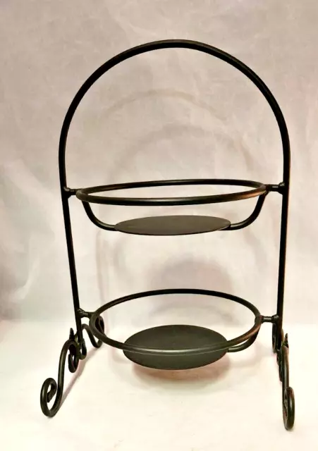 Longaberger 2-Tiered Wrought Iron Stand for 7 1/4" Inch Pie Plates Or Baskets