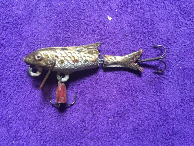 Leurre Ancien Rublex Plucky - Années 1950 - Articulé 5 Cm - Avec Boîte D'origine - Pour Pêche Carnassier