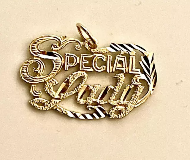 14K Yellow Gold "Special Lady" Charm Pendant 2