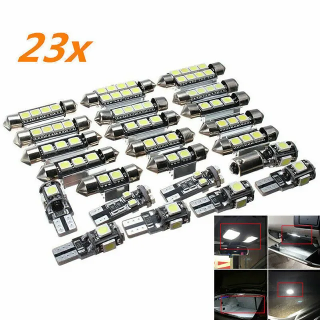 23pc LED Canbus Car Interior Light Dome Trunk Map License Plate Lamp Bulb m2