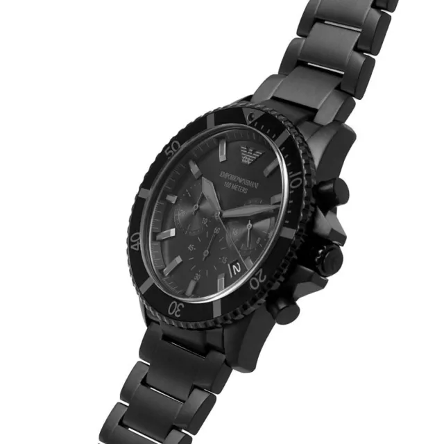 EMPORIO ARMANI MEN'S Watch Diver Chronograph 43mm Black AR11363 £267.99 ...