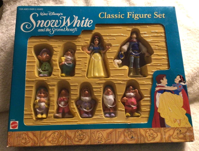 VINTAGE DISNEY SNOW White & The Seven Dwarfs Figures Set Prince Mattel ...