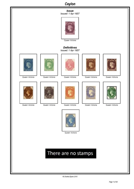 PRINT A CEYLON (1857-1972) Stamp Album fully illustrated & annotated £ ...