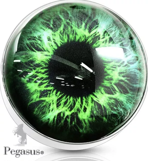 INTERNALLY THREADED -  Green Eye Eyeball  Dermal Anchor Top