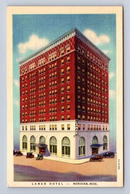 Meridian MS-Mississippi, Lamar Hotel, Advertising, Antique, Vintage Postcard
