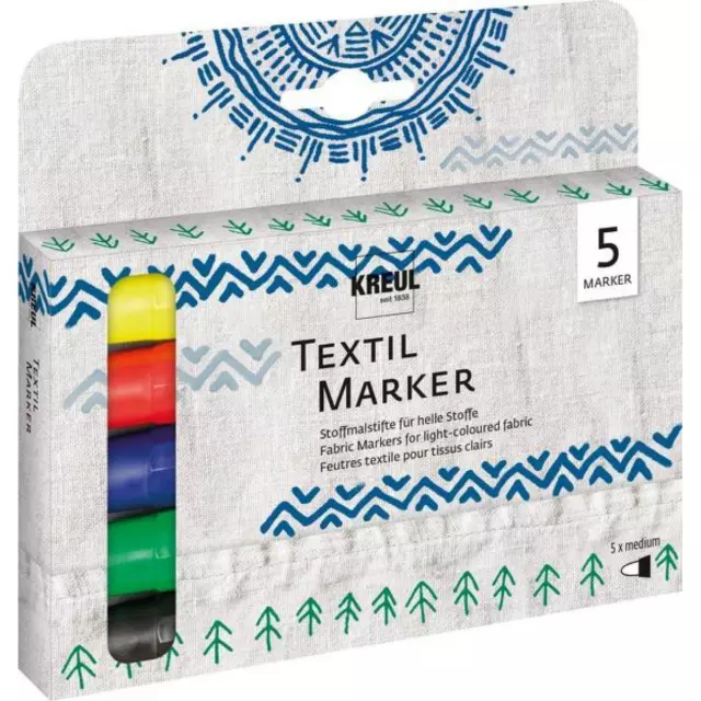 Textilmarker medium, 5er-Set KREUL 90710 (4000798907105)