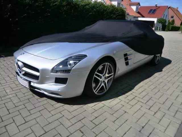 Vollgarage Carcover Indoor Schwarz ohne Spiegeltaschen für Mercedes SLS