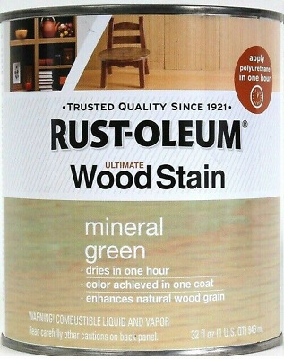 Rust-Oleum Ultimate Wood Stain 271091 verde mineral 32 Fl Oz se seca en 1 hora