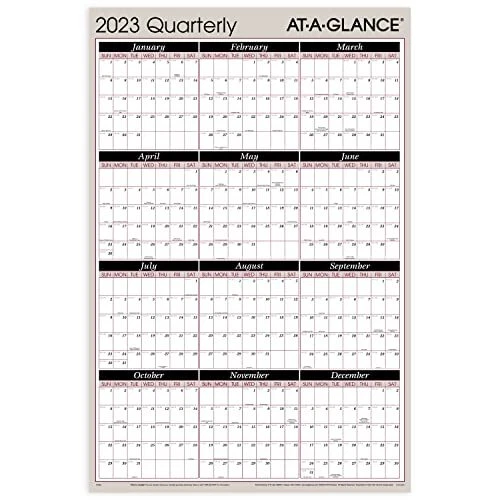 ATAGLANCE 2023 ERASABLE Calendar, Dry Erase Wall Planner, 36" x 24