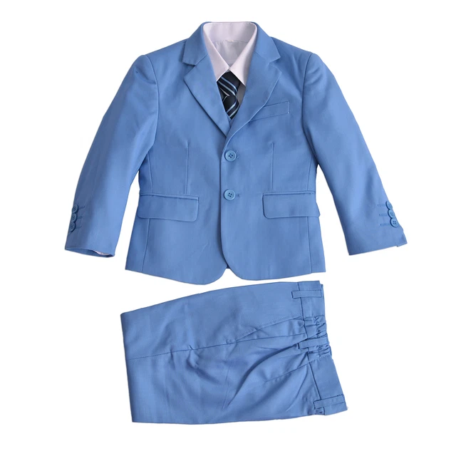 Light Blue 5 Piece Boy Suits Boys Wedding Suit Page Boy Party Prom 2-14 Years