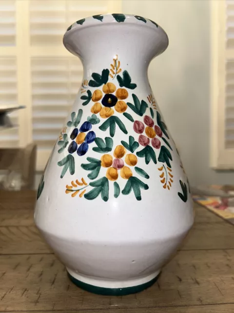 Talavera Spain Pottery Hand painted Vase Floral Pattern