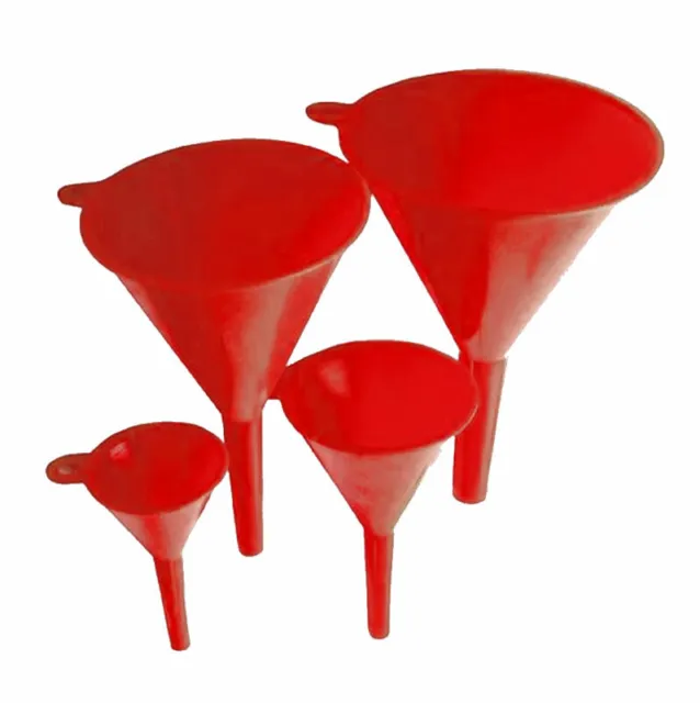 4 Piece Funnel Set Plastic Pouring Funnels 50 75 100 120 Mm Kitchen Petrol Fuel
