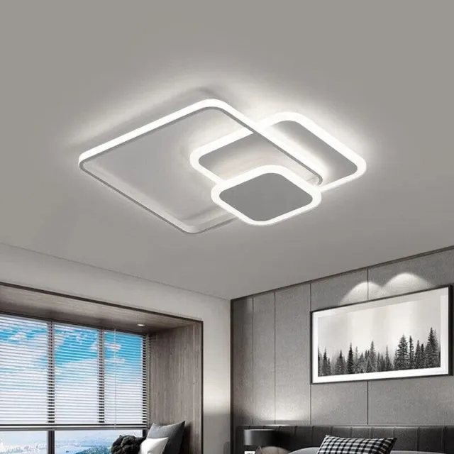Plafoniera lampada soffitto LED 48W moderno 3 quadrati 3840lm decorativo stanza