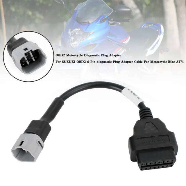 OBD2 6 Pin Diagnostic Plug Adapter Pour SUZUKI Motorcycle Scooter ATV Cable
