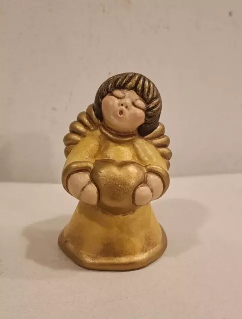 Statuina Thun - Angelo Con Cuore, Abito Giallo, Ceramica, Vintage