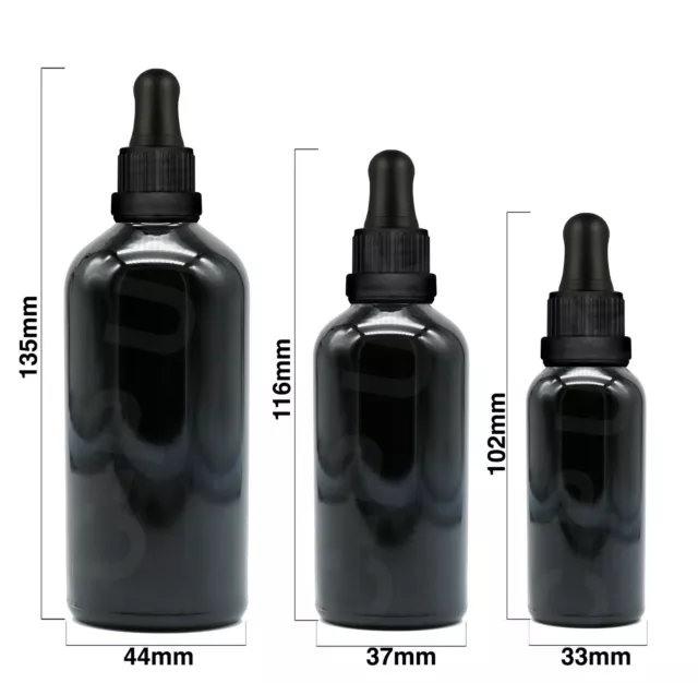 SCHWARZ Glas Tropferflasche mit Pipette Augentropfen Öle Aromatherapie Großhandel 2