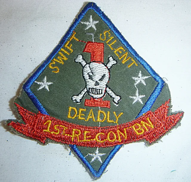 SWIFT, SILENT, DEADLY - Patch - 1st RECON - USMC, KHE SANH - Vietnam War - M.674