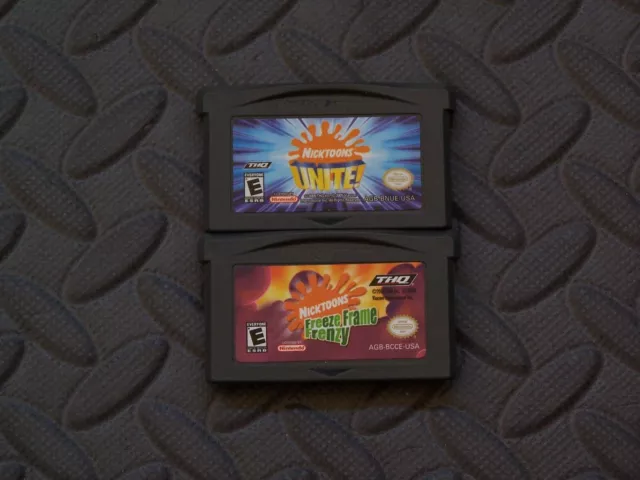 LOT NINTENDO GAME Boy Advance GBA Games Nicktoons Unite! + Freeze Frame ...