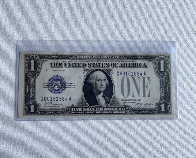 1928 A  $1 One Dollar ~ Silver Certificate~Funny Back Note ~ Blue Seal