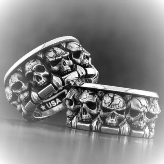 Cooler Schädel Ring, Skull Ring, Unisex Ring, Biker-Ring  Größe 67
