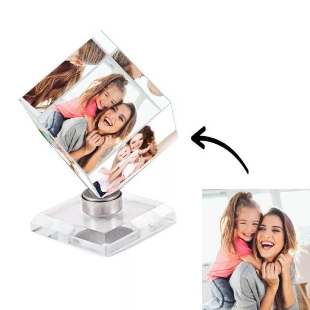 Valentines Day Crystal Custom Photo Frame Book, Clear Photo Crystal with custom