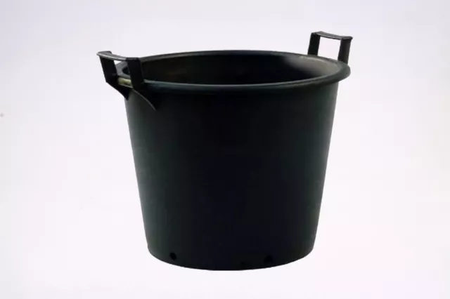 Vaso Mastello Con Manici 45/40X37 Nero Lt 35 Vaso Nero Con Manici Per Piante