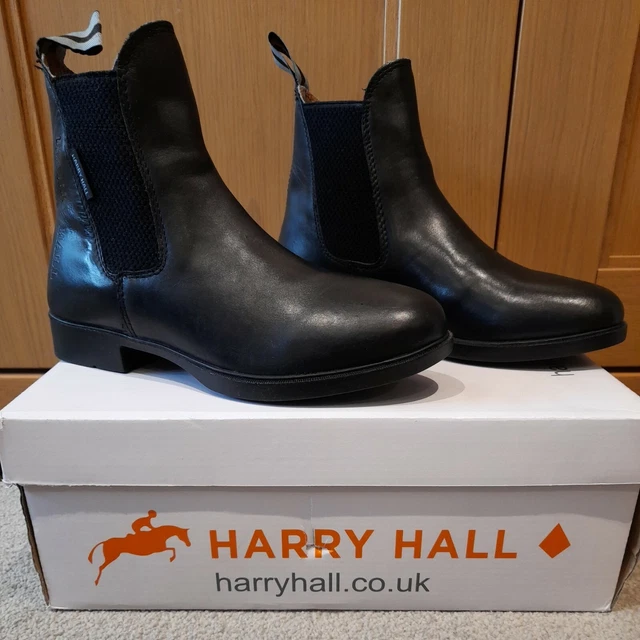 HARRY HALL SILVIO Junior Jodhpur Boots Childs UK 4 Black 32.00