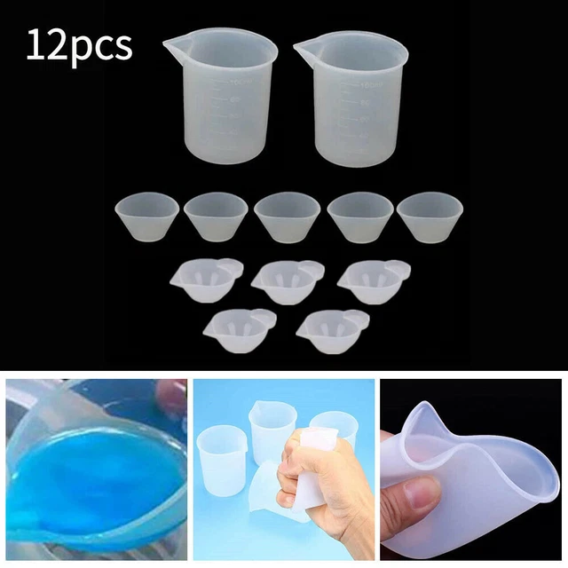 12 pcs Silikonform Messbecher Epoxidharz Kleber Mischen Schmuck DIY Werkzeug N